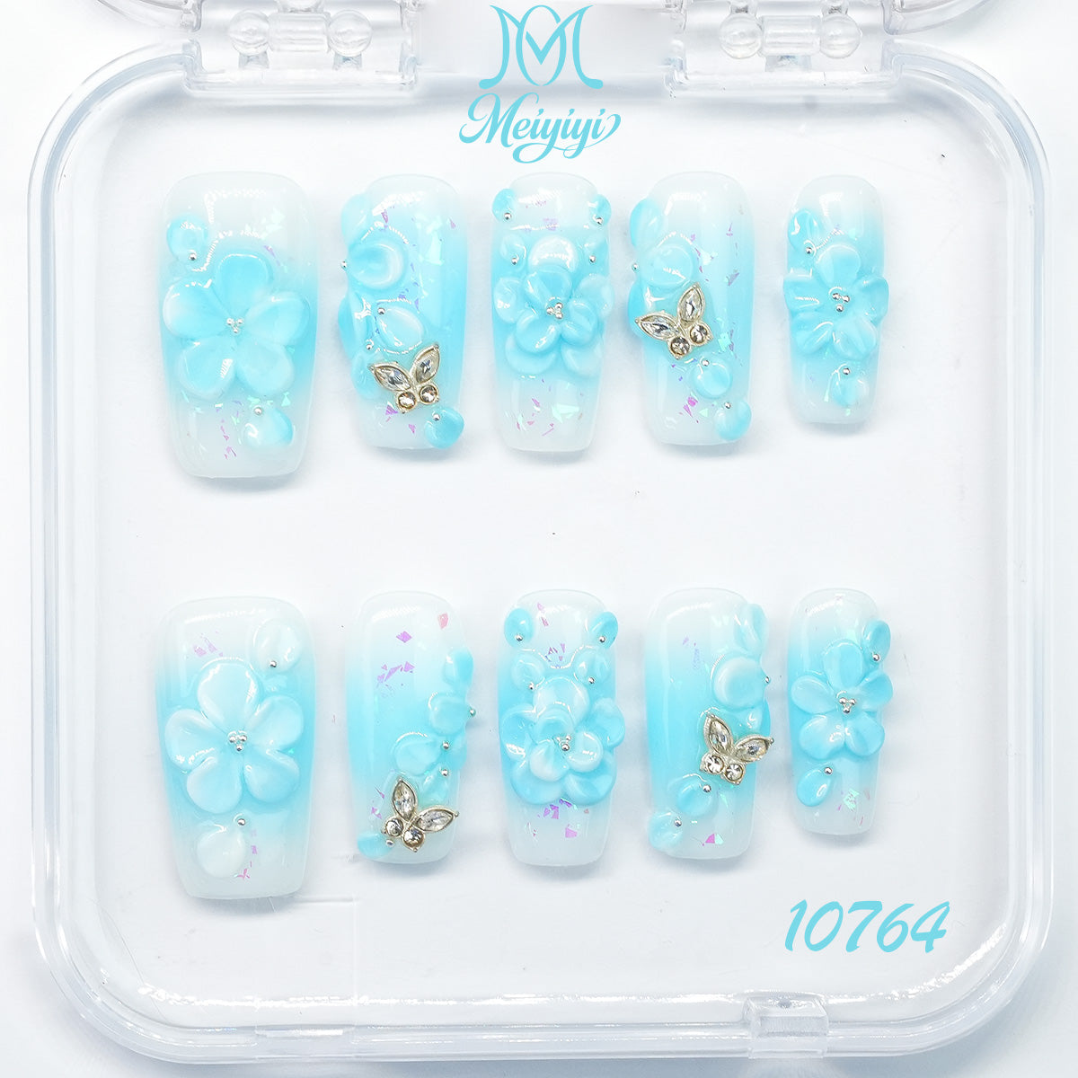 10764-MYY's designer original high-end design customized luxury hand-painted wearable nail art