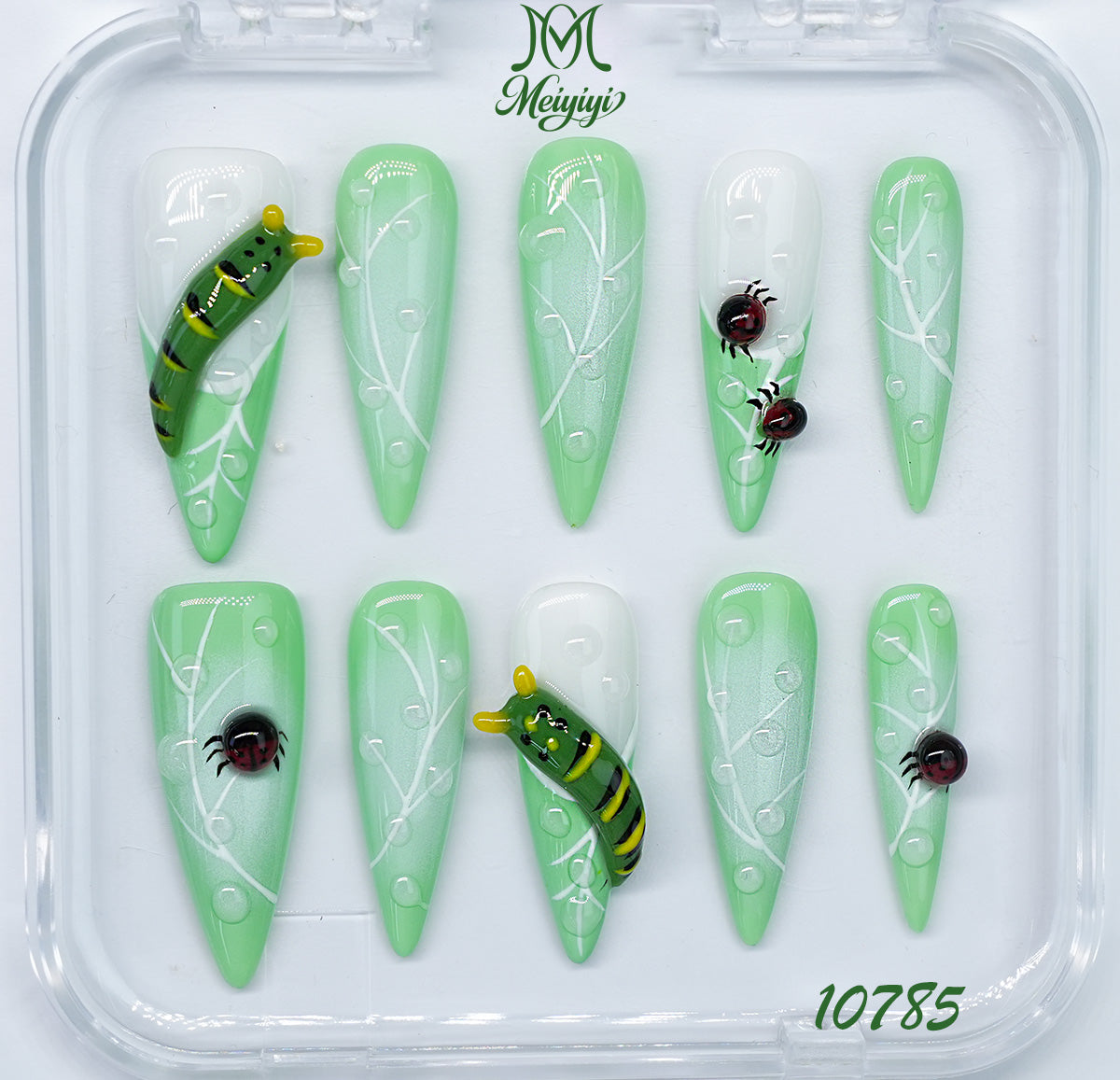 10785-MYY's designer original high-end design customized luxury hand-painted wearable nail art