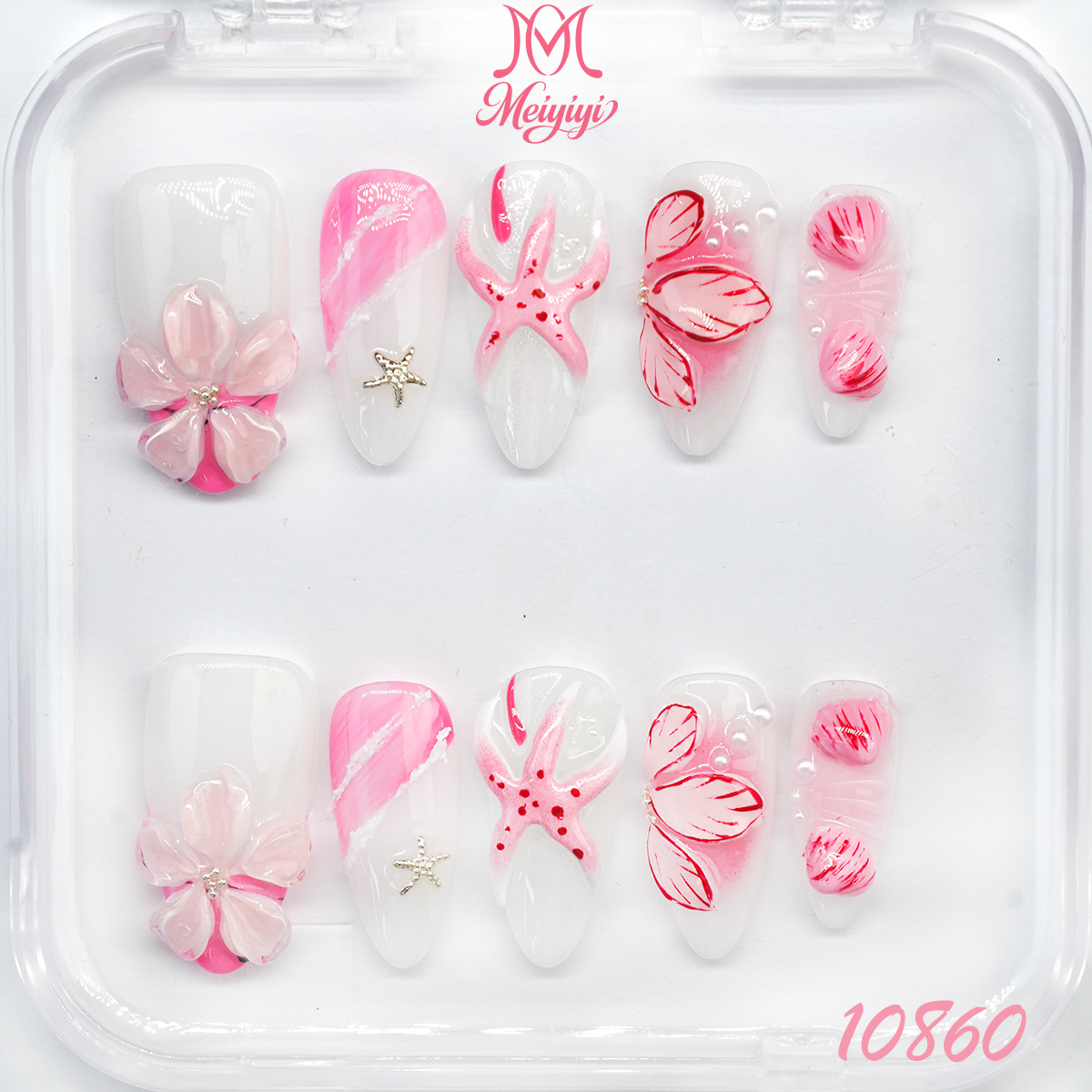 10860-MYY's designer original high-end design customized luxury hand-painted wearable nail art