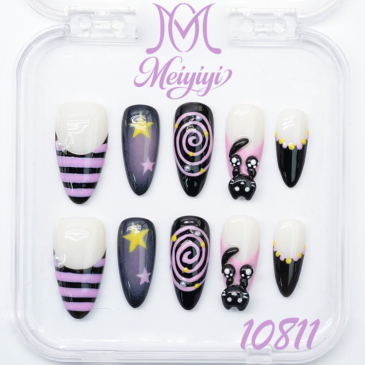 10811-MYY's designer original high-end design customized luxury hand-painted wearable nail art