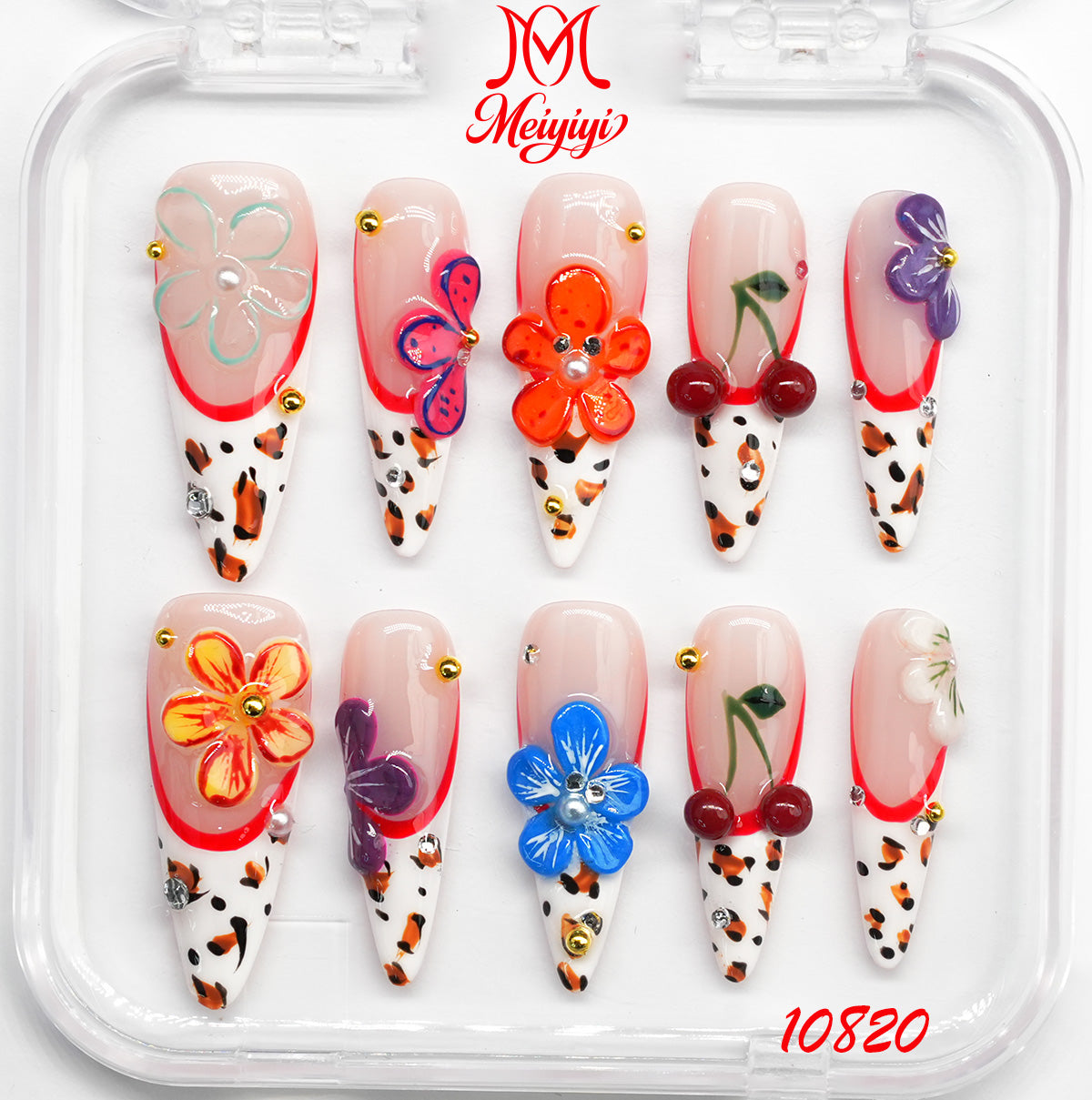 10820-MYY's designer original high-end design customized luxury hand-painted wearable nail art