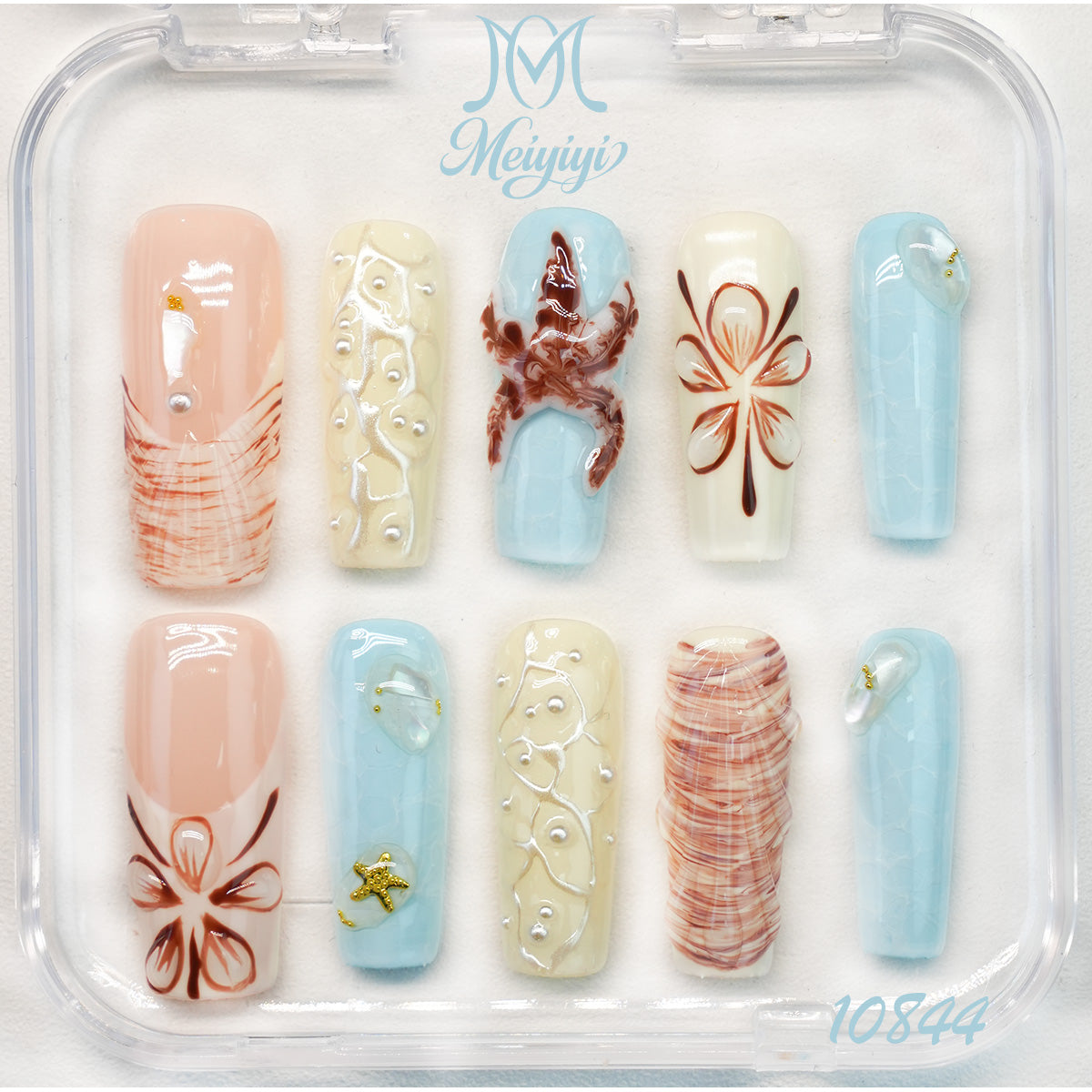 10844-MYY's designer original high-end design customized luxury hand-painted wearable nail art