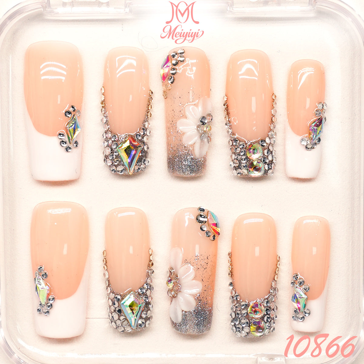 10866-MYY's designer original high-end design customized luxury hand-painted wearable nail art