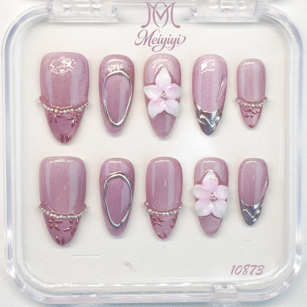 10873-MYY's designer original high-end design customized luxury hand-painted wearable nail art
