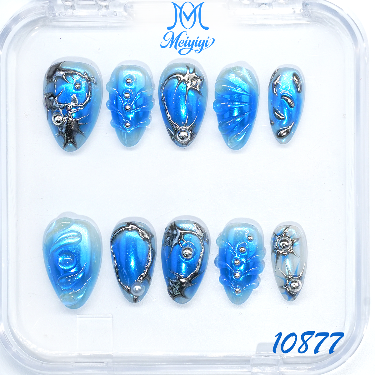 10877-MYY's designer original high-end design customized luxury hand-painted wearable nail art