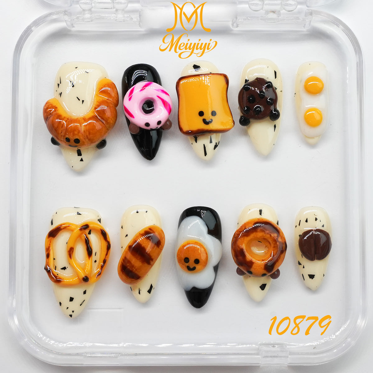10879-MYY's designer original high-end design customized luxury hand-painted wearable nail art