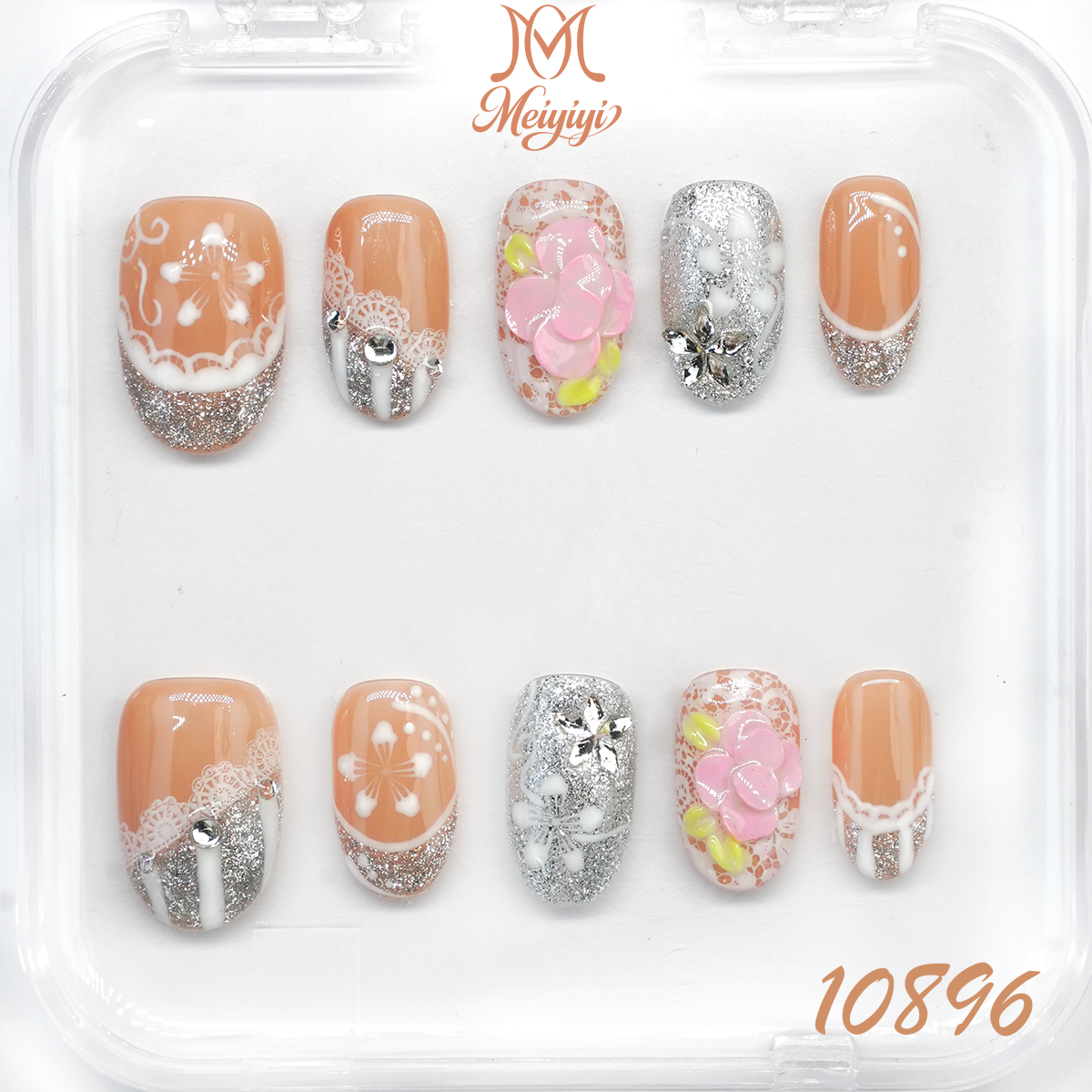10896-MYY's designer original high-end design customized luxury hand-painted wearable nail art