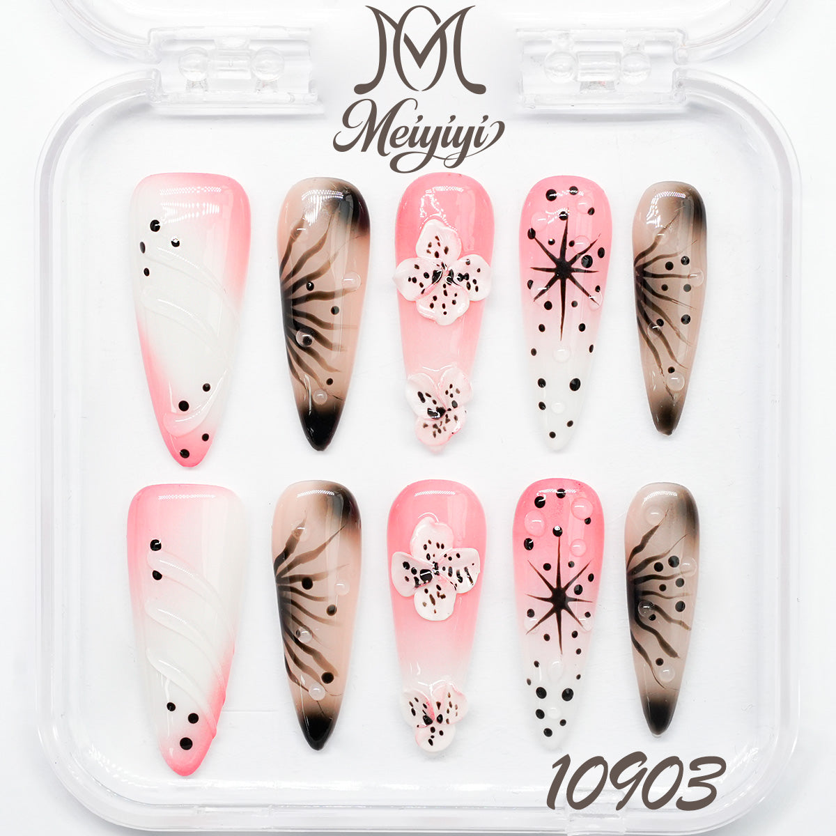 10903-MYY's designer original high-end design customized luxury hand-painted wearable nail art