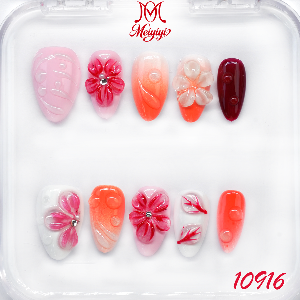 10916-MYY's designer original high-end design customized luxury hand-painted wearable nail art