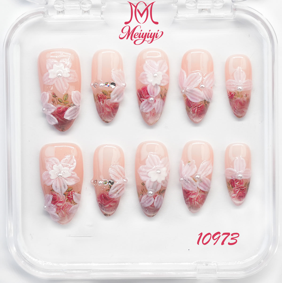 10973-MYY's designer original high-end design customized luxury hand-painted wearable nail art