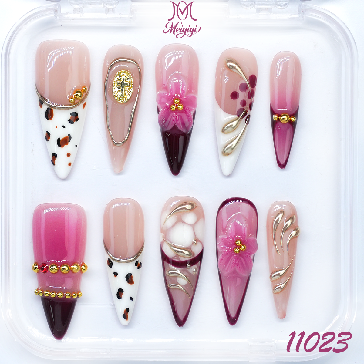 11023-MYY's designer original high-end design customized luxury hand-painted wearable nail art