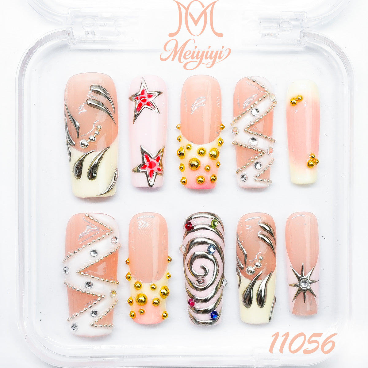11056-MYY's designer original high-end design customized luxury hand-painted wearable nail art