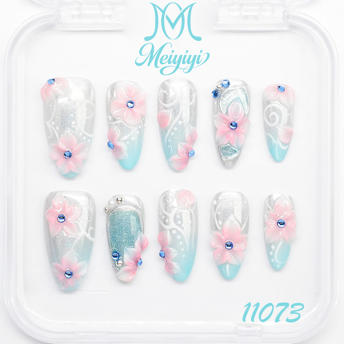 1073-MYY's designer original high-end design customized luxury hand-painted wearable nail art
