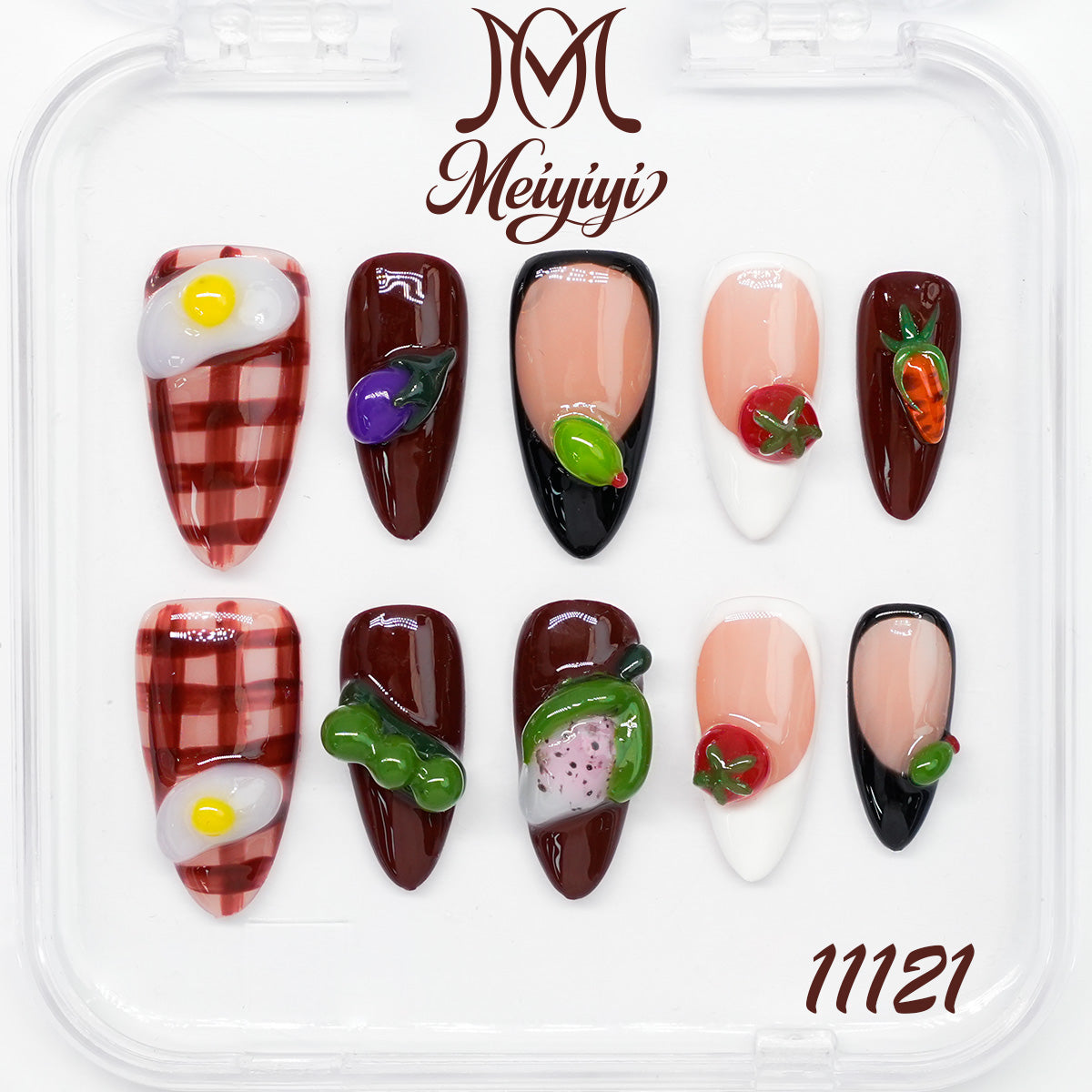 11121-MYY's designer original high-end design customized luxury hand-painted wearable nail art