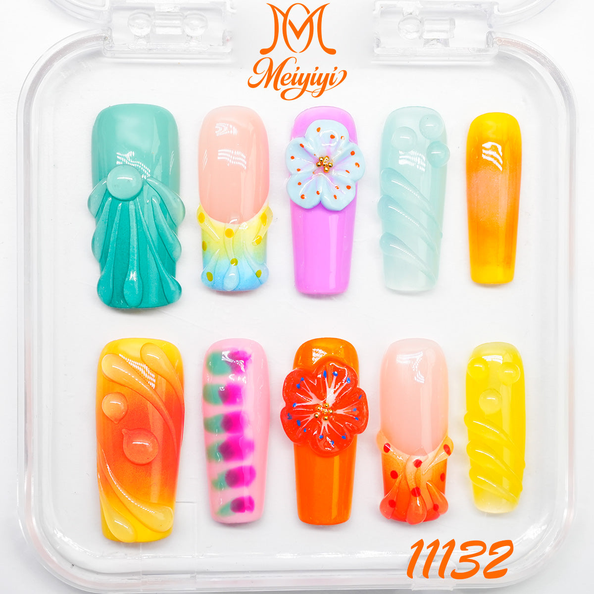 11132-MYY's designer original high-end design customized luxury hand-painted wearable nail art