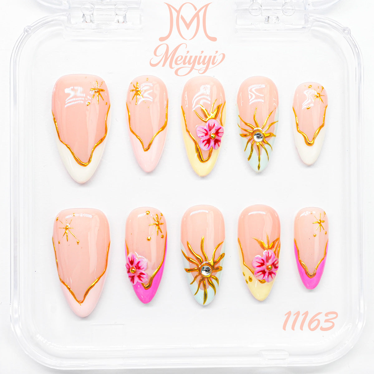 11163-MYY's designer original high-end design customized luxury hand-painted wearable nail art