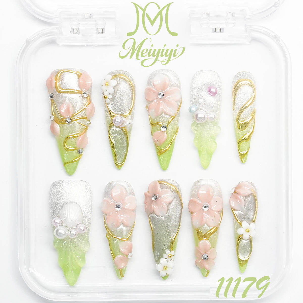 11179-MYY's designer original high-end design customized luxury hand-painted wearable nail art