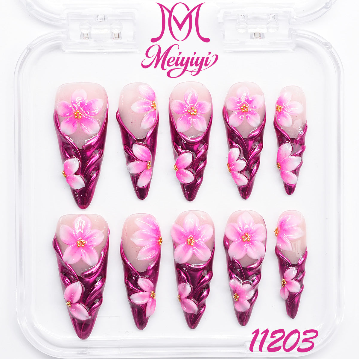 11203-MYY's designer original high-end design customized luxury hand-painted wearable nail art