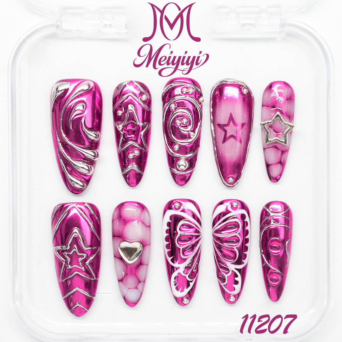 11207-MYY's designer original high-end design customized luxury hand-painted wearable nail art