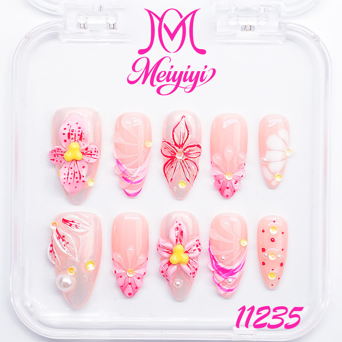 11235-MYY's designer original high-end design customized luxury hand-painted wearable nail art