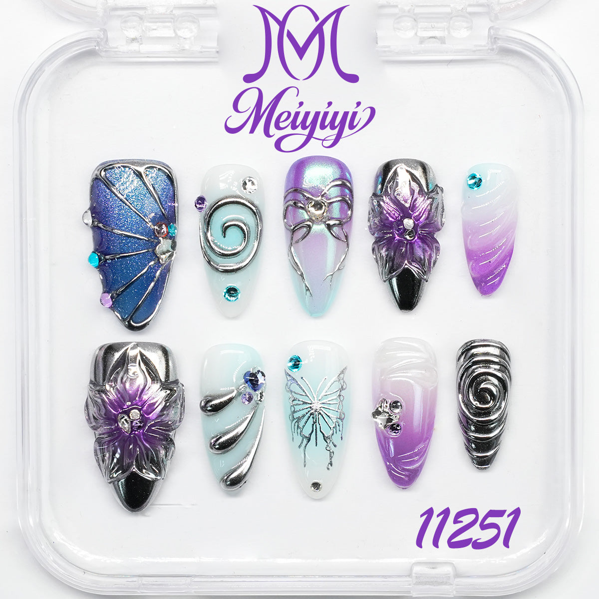 11251-MYY's designer original high-end design customized luxury hand-painted wearable nail art