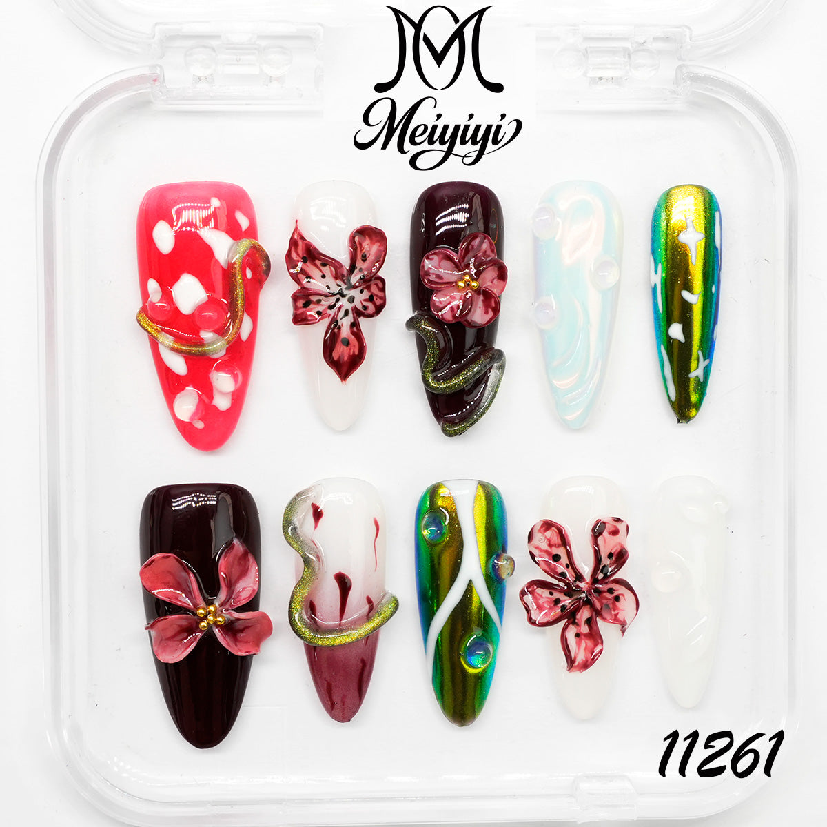 11261-MYY's designer original high-end design customized luxury hand-painted wearable nail art