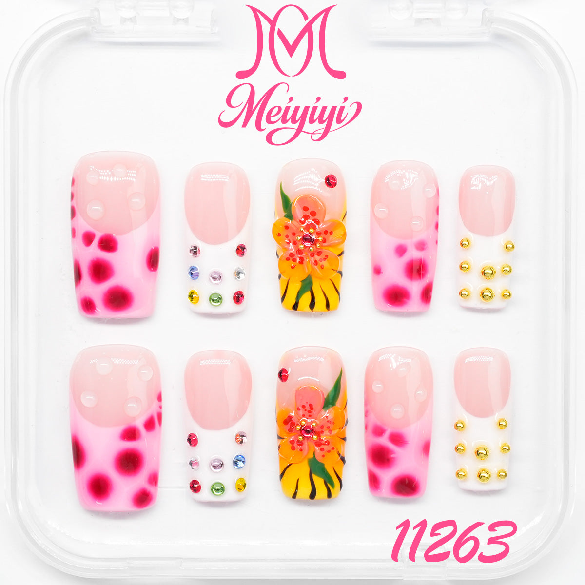 11263-MYY's designer original high-end design customized luxury hand-painted wearable nail art