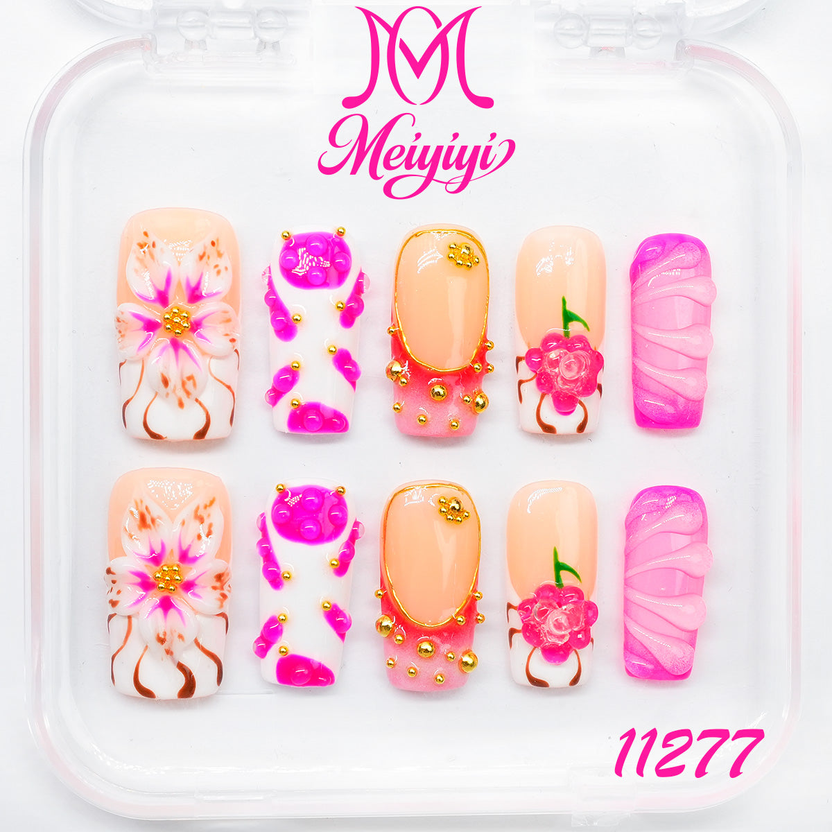 11277-MYY's designer original high-end design customized luxury hand-painted wearable nail art