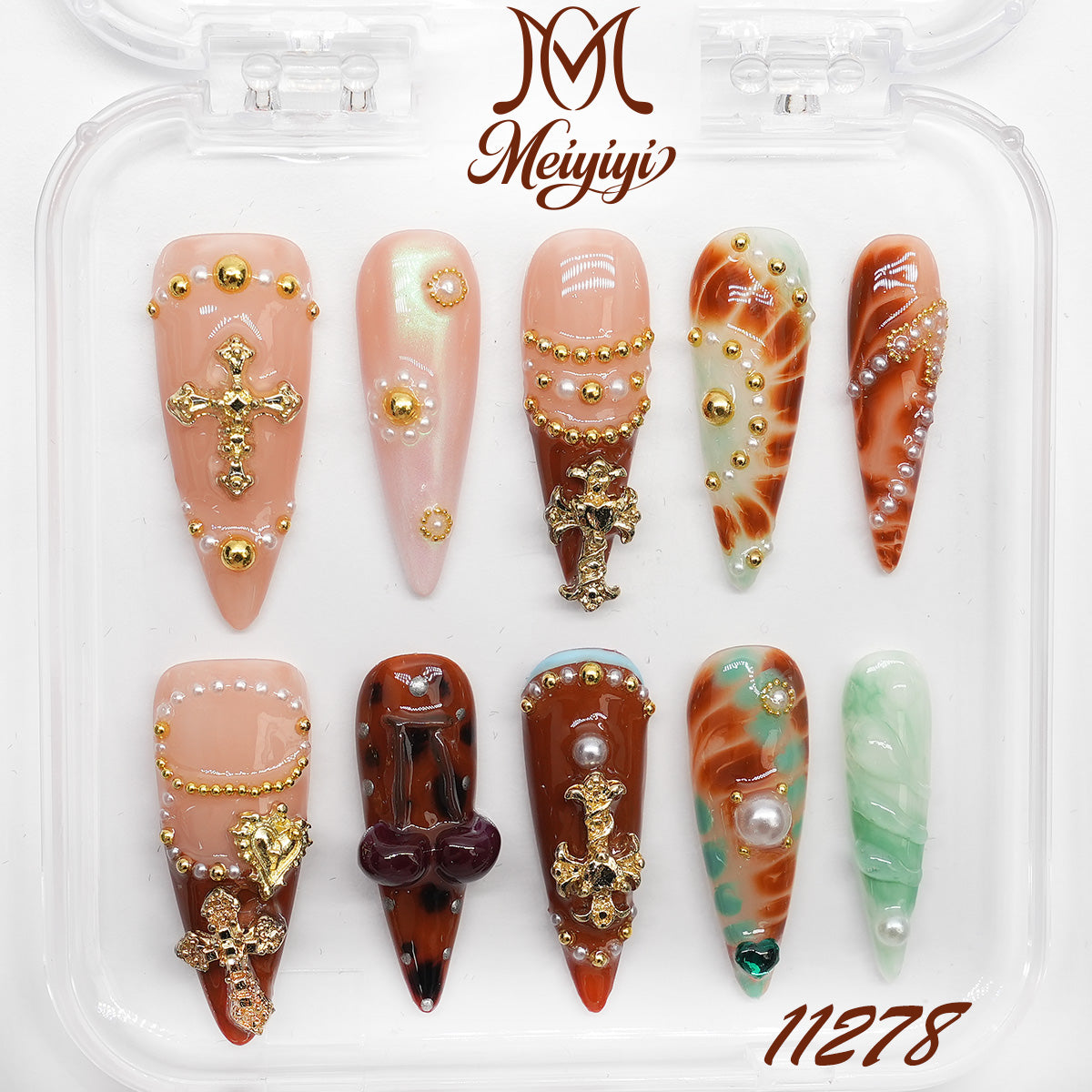 11278-MYY's designer original high-end design customized luxury hand-painted wearable nail art
