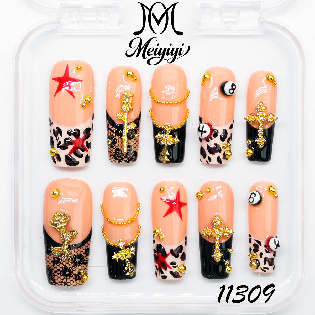 11309-MYY's designer original high-end design customized luxury hand-painted wearable nail art