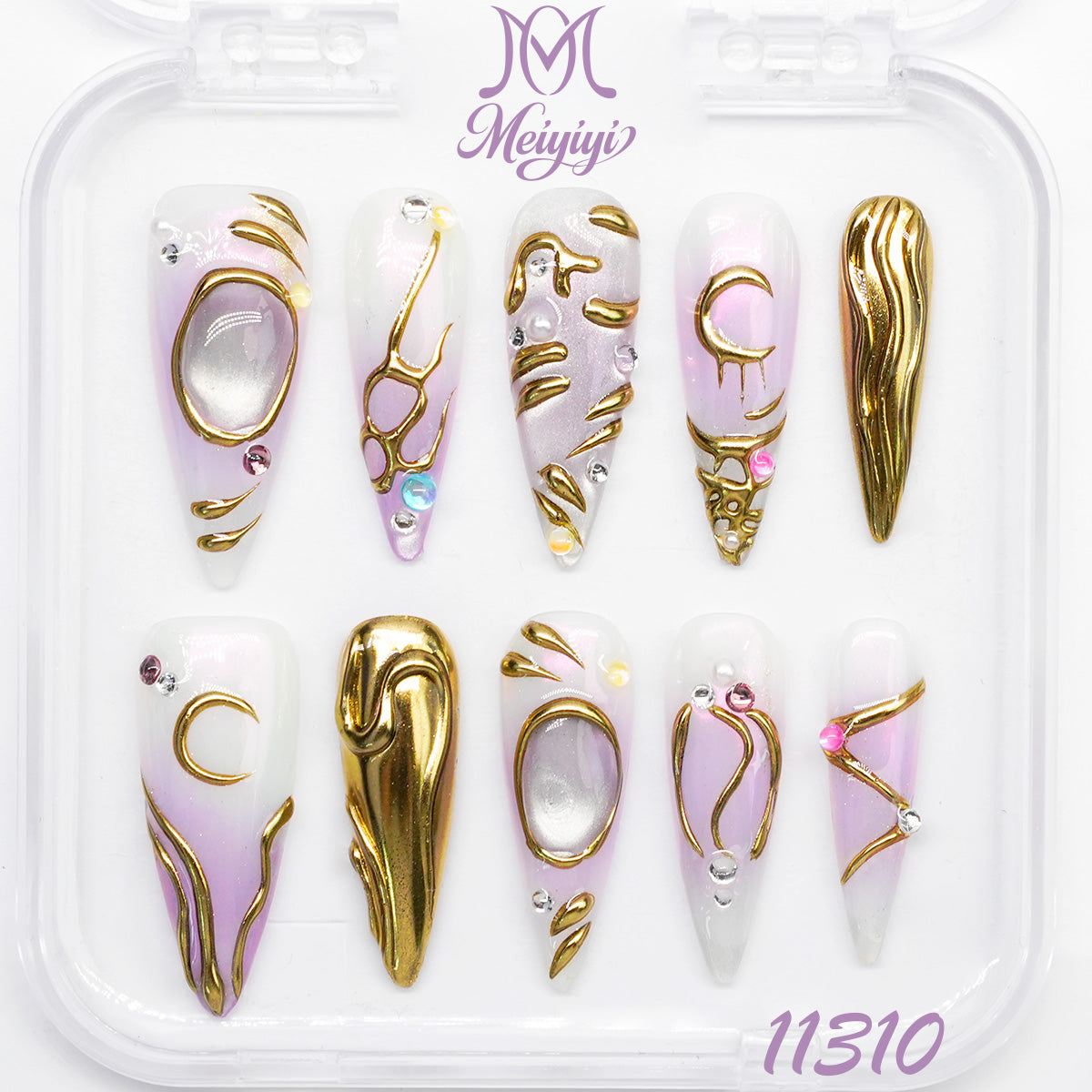 11310-MYY's designer original high-end design customized luxury hand-painted wearable nail art