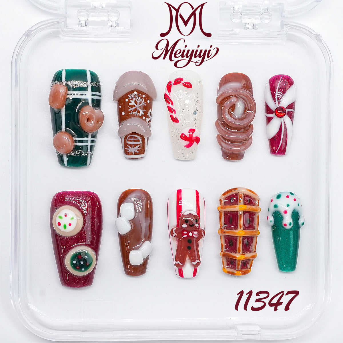 11347-MYY's designer original high-end design customized luxury hand-painted wearable nail art