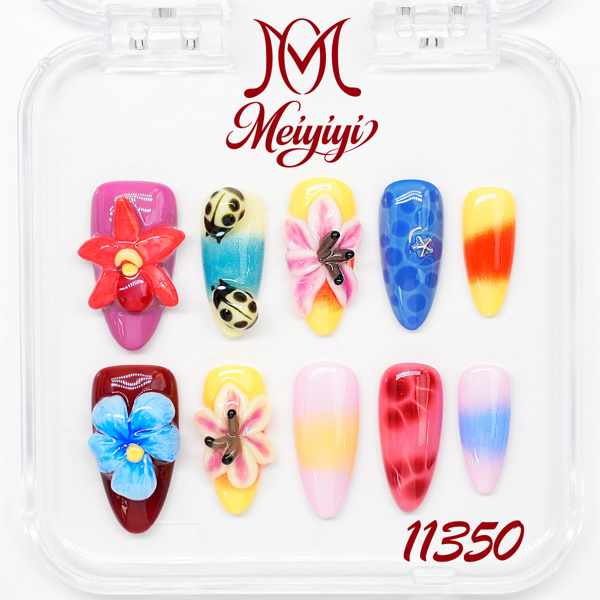11350-MYY's designer original high-end design customized luxury hand-painted wearable nail art