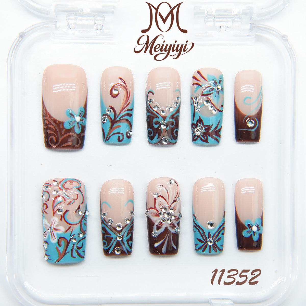 11352-MYY's designer original high-end design customized luxury hand-painted wearable nail art