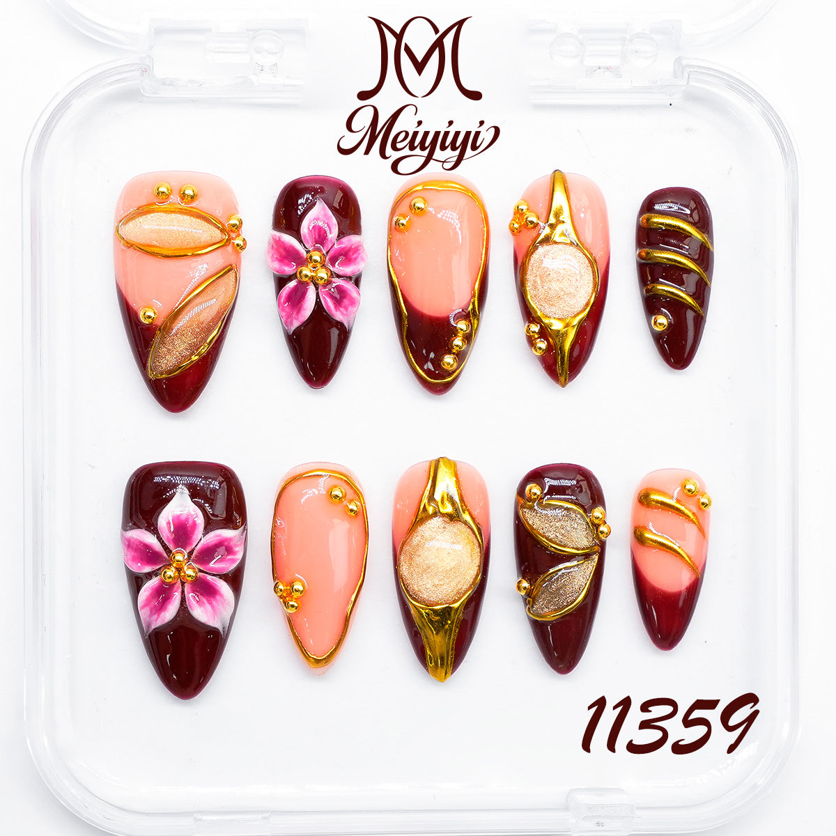 11359-MYY's designer original high-end design customized luxury hand-painted wearable nail art