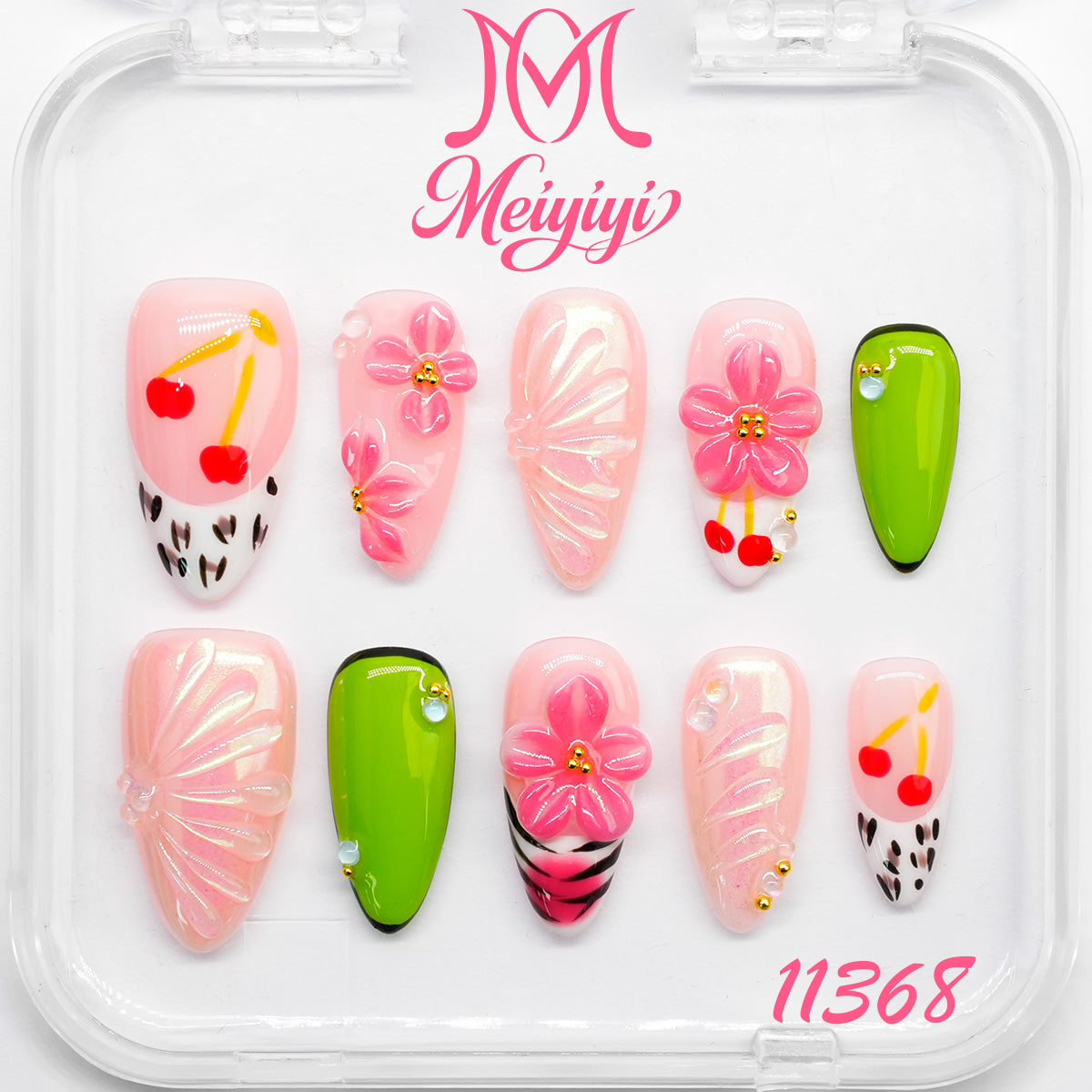 11368-MYY's designer original high-end design customized luxury hand-painted wearable nail art