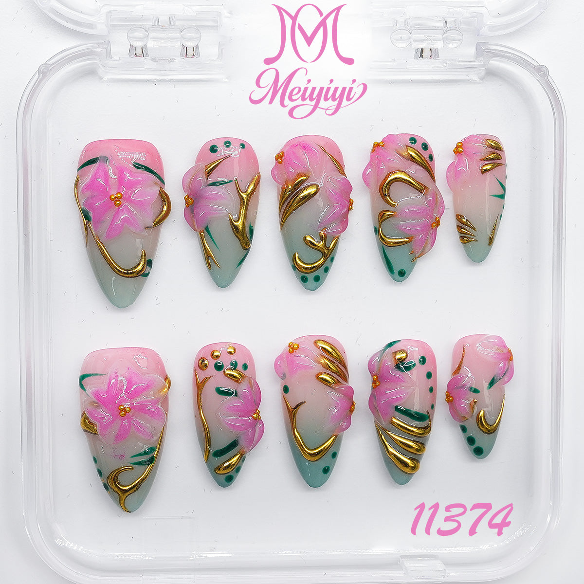 11374-MYY's designer original high-end design customized luxury hand-painted wearable nail art