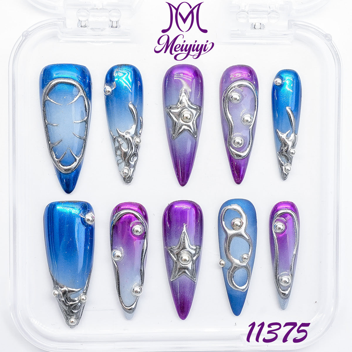 11375-MYY's designer original high-end design customized luxury hand-painted wearable nail art