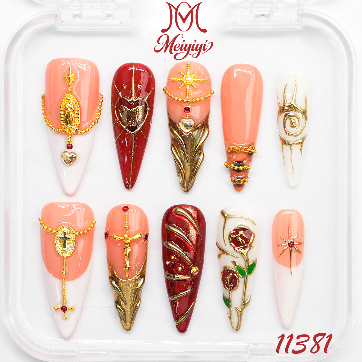 11381-MYY's designer original high-end design customized luxury hand-painted wearable nail art