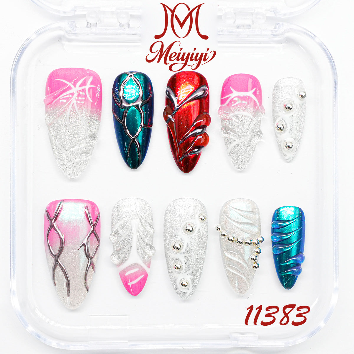 11383-MYY's designer original high-end design customized luxury hand-painted wearable nail art