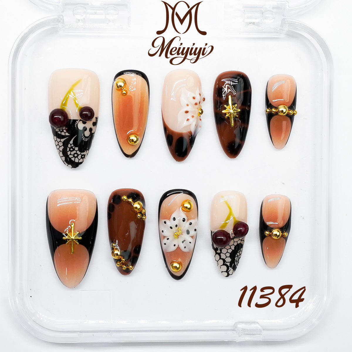 11384-MYY's designer original high-end design customized luxury hand-painted wearable nail art