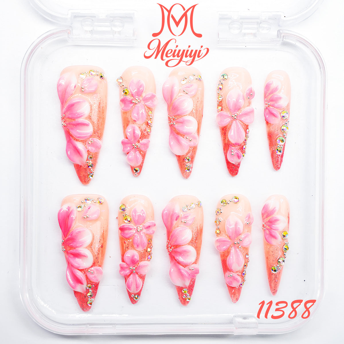 11388-MYY's designer original high-end design customized luxury hand-painted wearable nail art