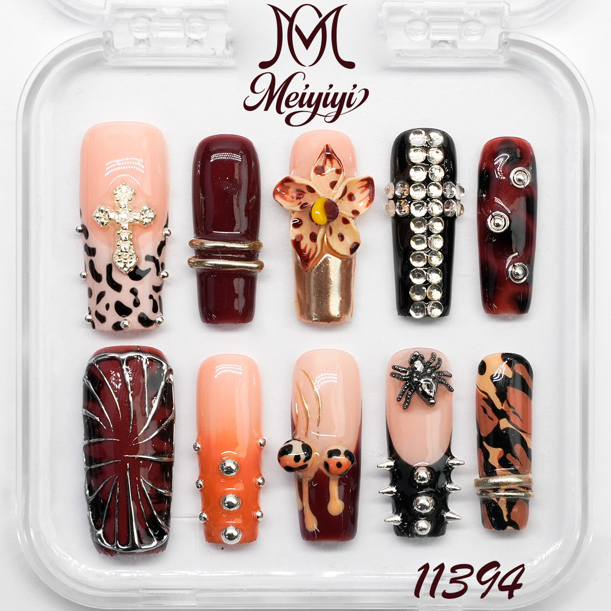 11394-MYY's designer original high-end design customized luxury hand-painted wearable nail art
