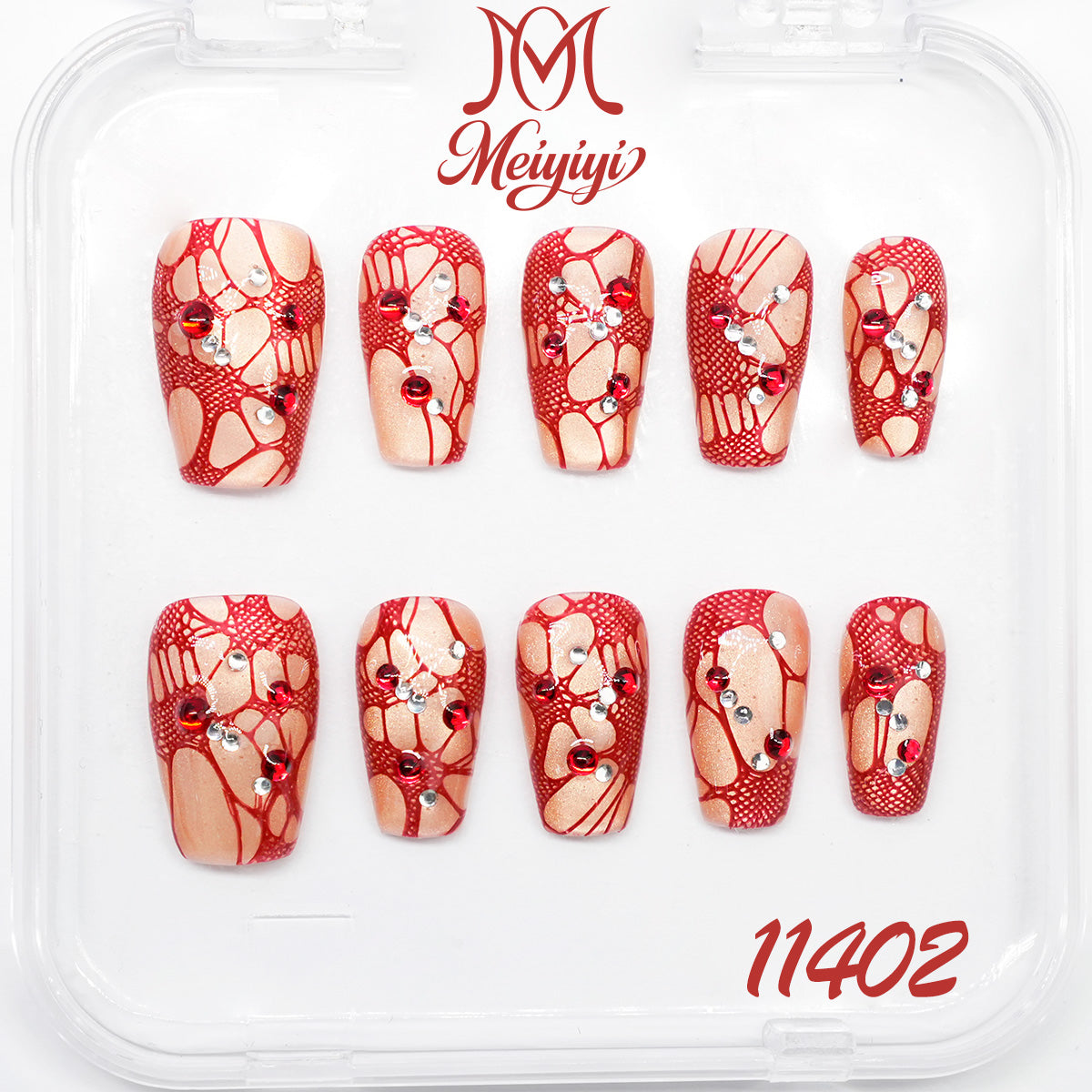 11402-MYY's designer original high-end design customized luxury hand-painted wearable nail art