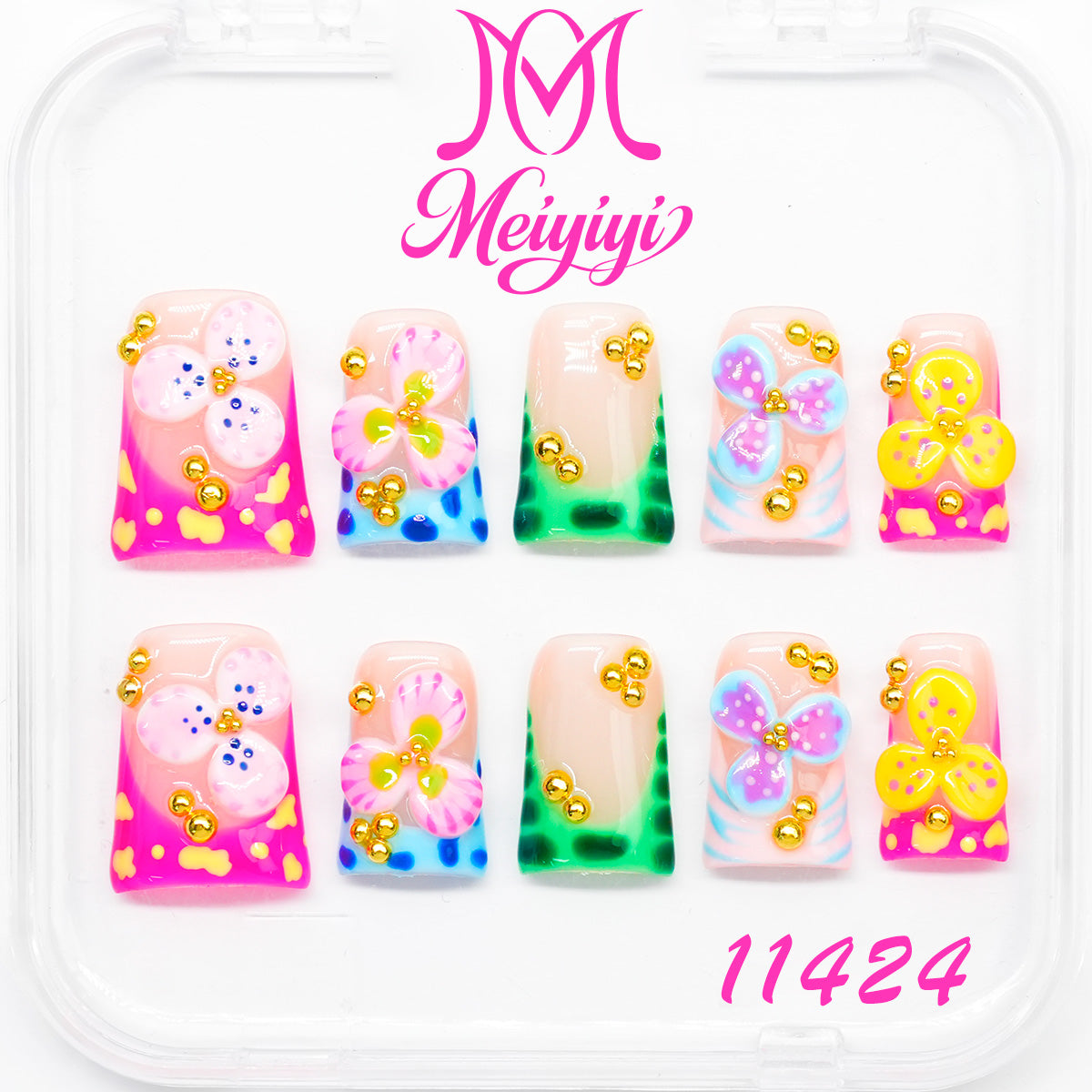 11424-MYY's designer original high-end design customized luxury hand-painted wearable nail art