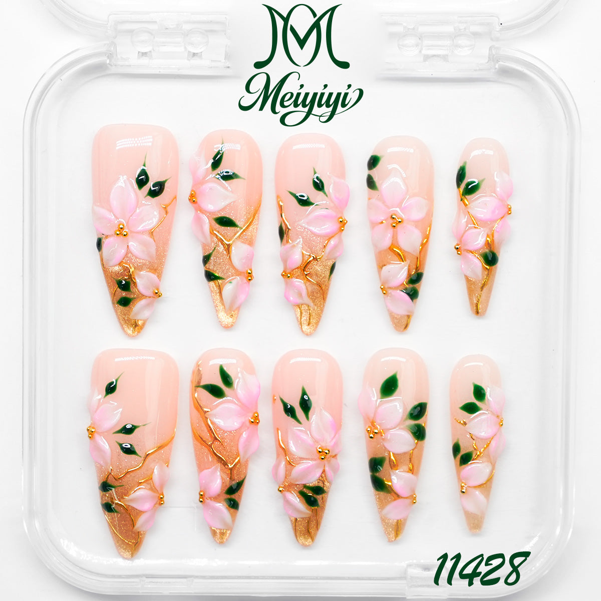 11428-MYY's designer original high-end design customized luxury hand-painted wearable nail art