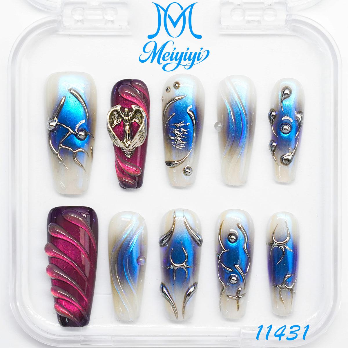 11431-MYY's designer original high-end design customized luxury hand-painted wearable nail art