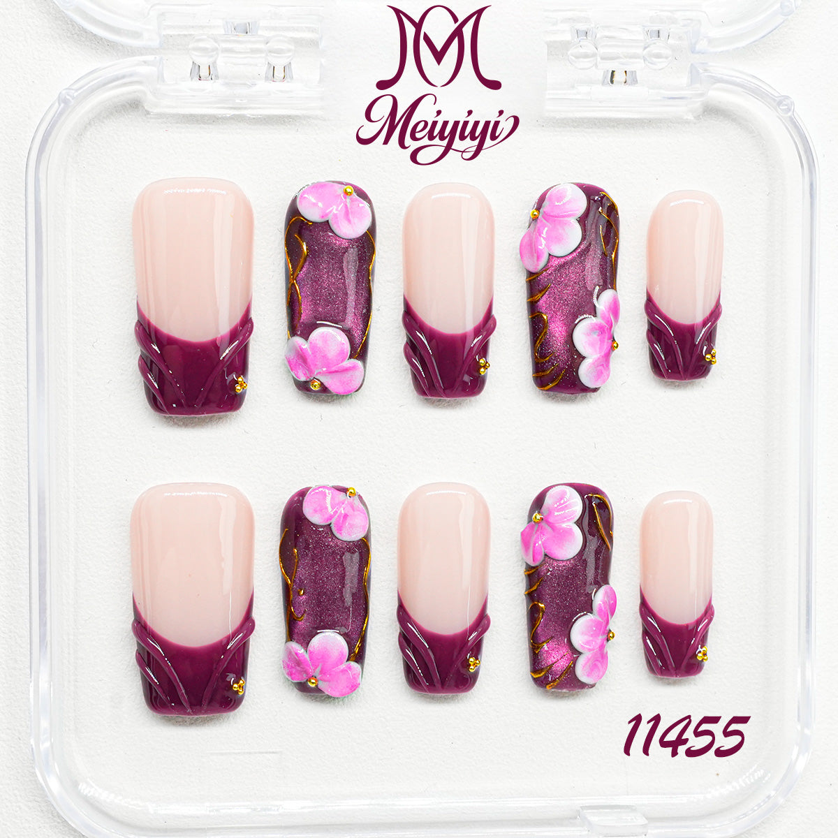 11455-MYY's designer original high-end design customized luxury hand-painted wearable nail art