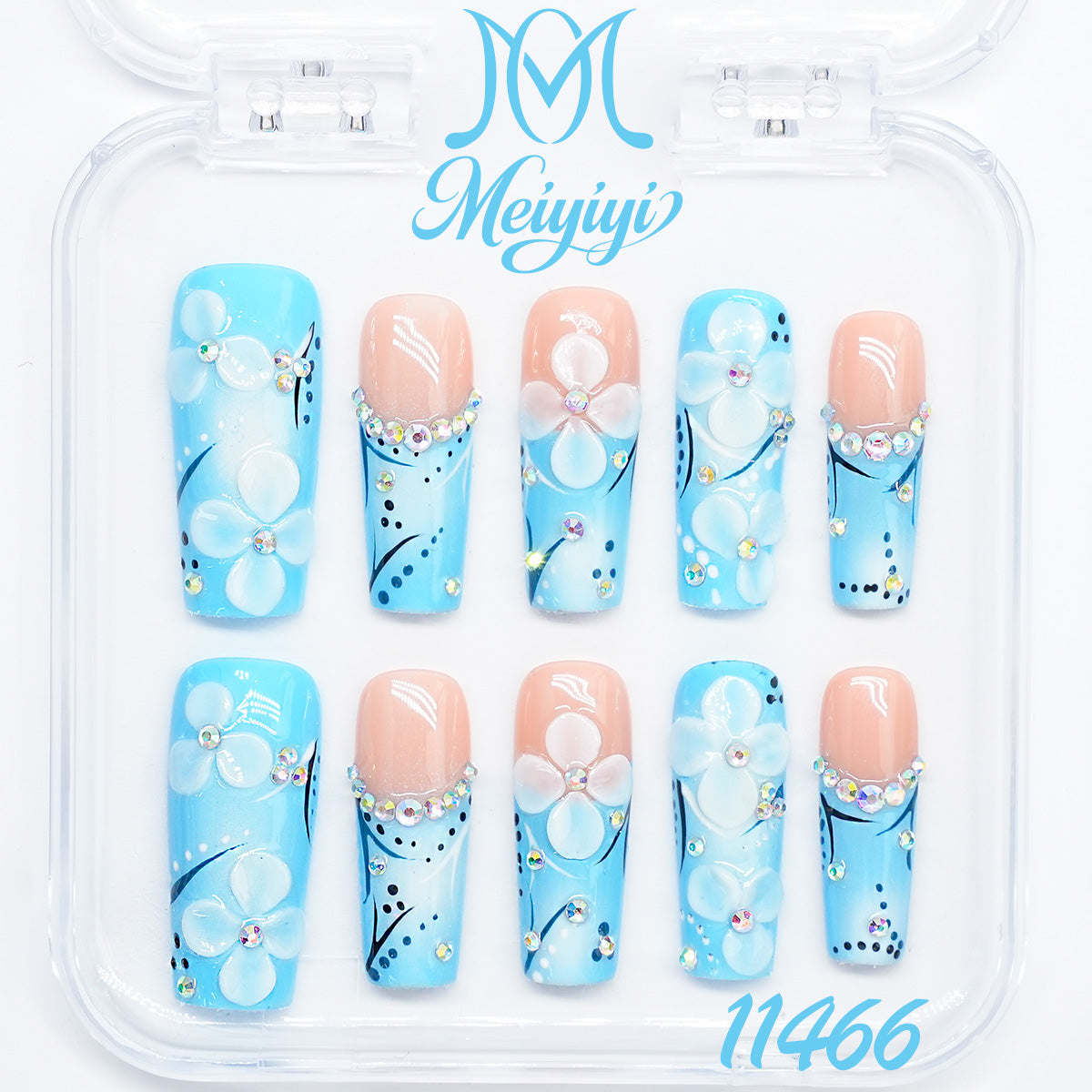 11466-MYY's designer original high-end design customized luxury hand-painted wearable nail art