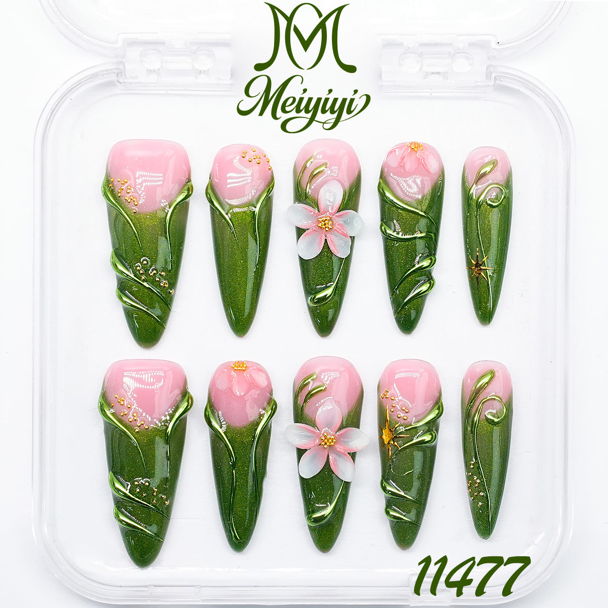 11477-MYY's designer original high-end design customized luxury hand-painted wearable nail art